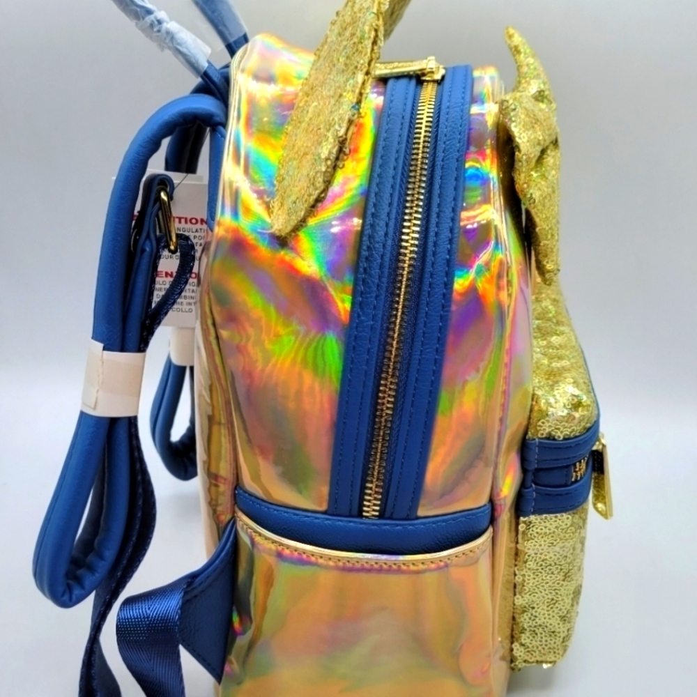 Loungefly Blue Earidescent Iridescent Disney World 50th Anniversary Backpack - Picture 2 of 3